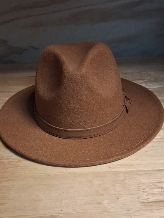 Women\'s Tan Brown Wool Blend Fidora O/s Nwot